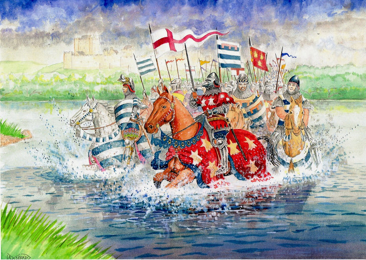 Battle of Nesbit 1355 English Garrison from Nornam under Dacre and Grey